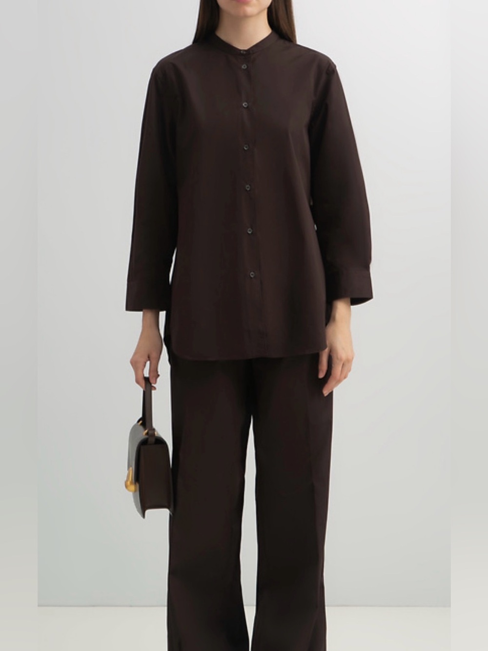 Aspesi Dark Brown Cotton Button Up
